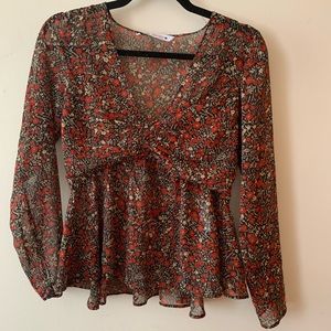 Zara floral blouse